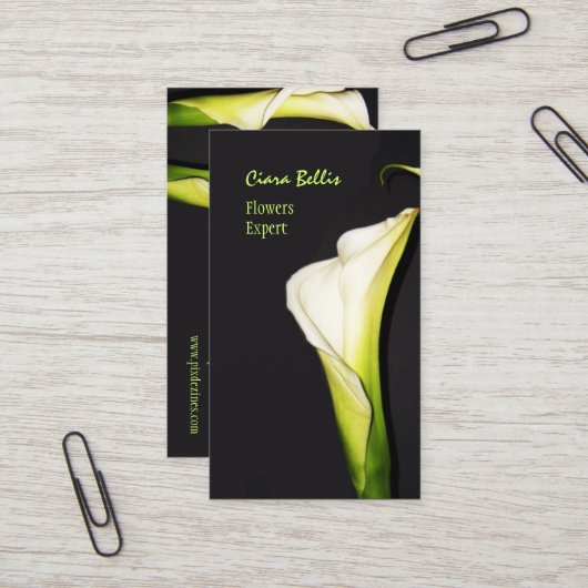 Schöne Visitenkarten für Calla lis Visitenkarte (Vorderseite/Rückseite Beispiel)