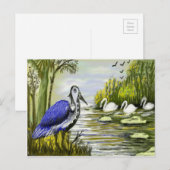 Schöne Vögel am See Postkarte (Vorne/Hinten)