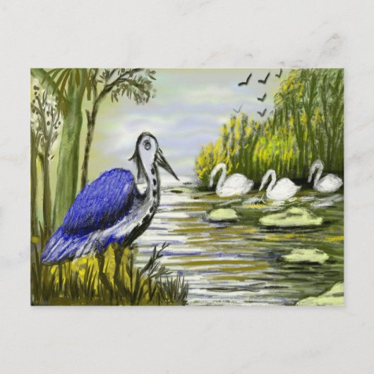 Schöne Vögel am See Postkarte (Vorderseite)