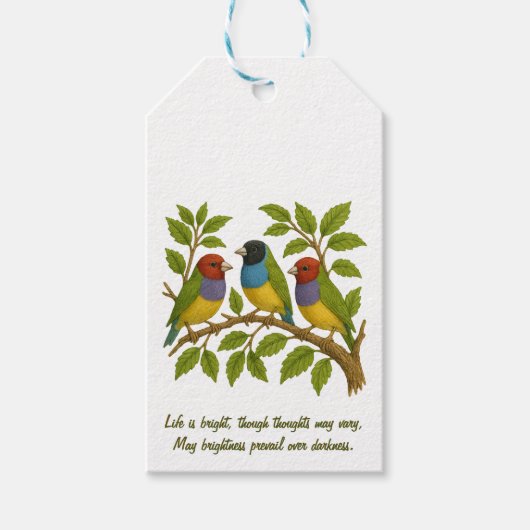 Schöne Vögel auf dem Ast Geschenkanhänger (Vorderseite)