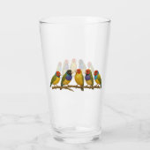 Schöne Vögel auf dem Ast Glas (Rückseite)