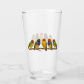 Schöne Vögel auf dem Ast Glas (Vorderseite)