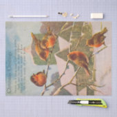 Schöne Vögel auf einem Zweig Weihnachtsgrüße Seidenpapier (Handwerk)