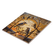 Schöne Vögel bei Sonnenaufgang Fliese (Seite)