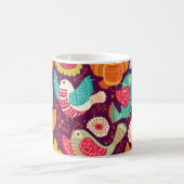 Schöne Vögel, Blume, künstlerisches Poster Kaffeetasse (Mittel)