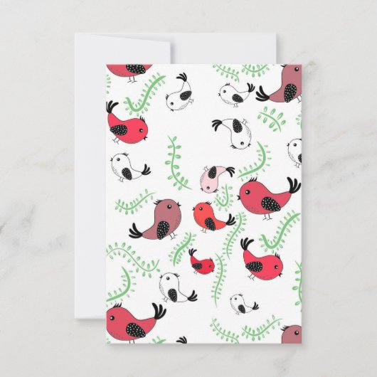 Schöne Vogel design, gemustert Dankeskarte (Vorderseite)