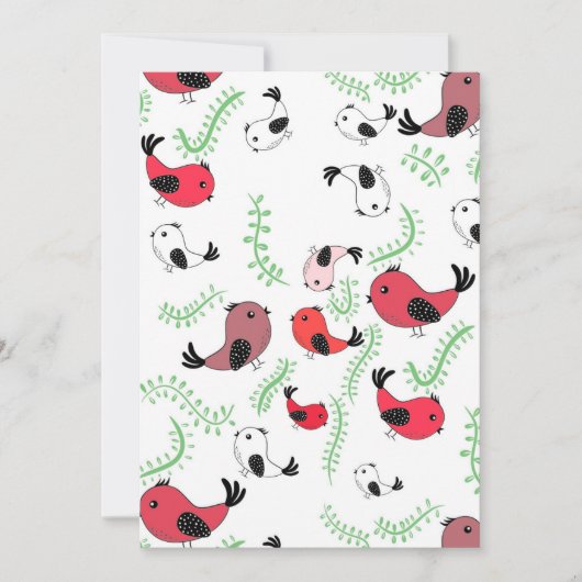 Schöne Vogel design, gemustert Einladung (Vorderseite)