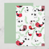 Schöne Vogel design, gemustert Einladung (Vorne/Hinten)