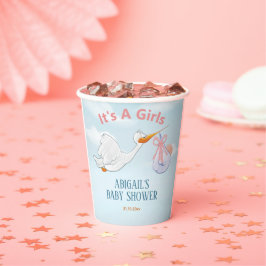 Schöne Vögel, die Babyduschpapier mit sich führen Pappbecher