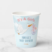 Schöne Vögel, die Babyduschpapier mit sich führen Pappbecher (Rückseite)