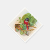 Schöne Vögel farbenfrohe Vintage Illustration Serviette (Ecke)