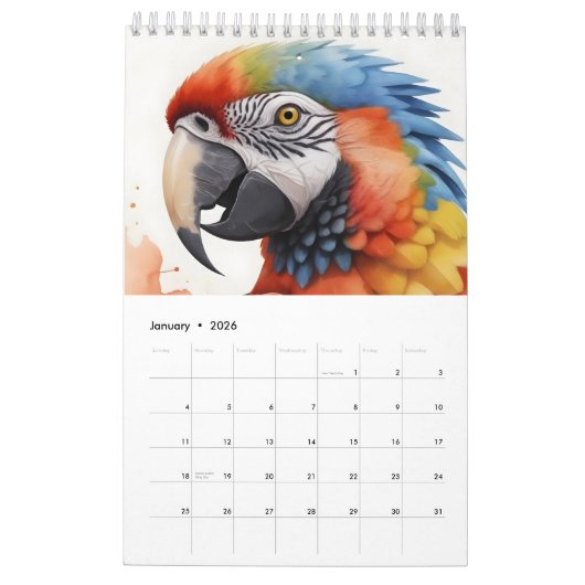 Schöne Vögel Kalender (Jan 2026)