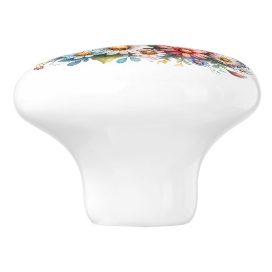 Schöne Vögel Keramikknauf (Seitenansicht)