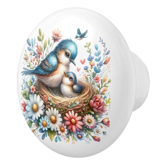 Schöne Vögel Keramikknauf (Rechts)