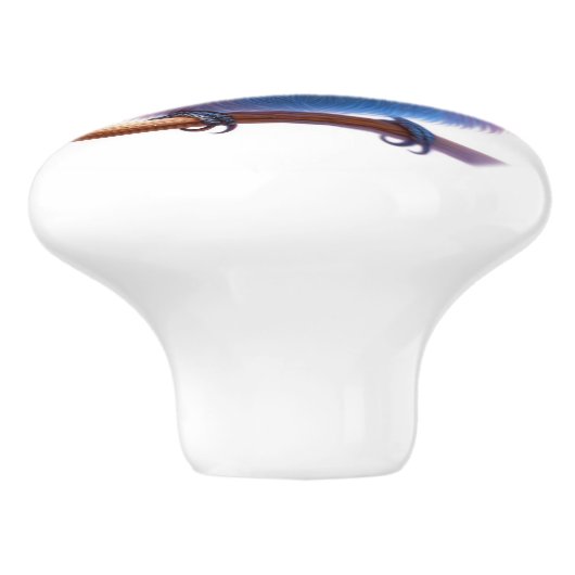 Schöne Vögel Keramikknauf (Seitenansicht)