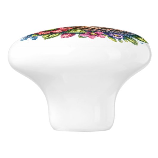 Schöne Vögel Keramikknauf (Seitenansicht)