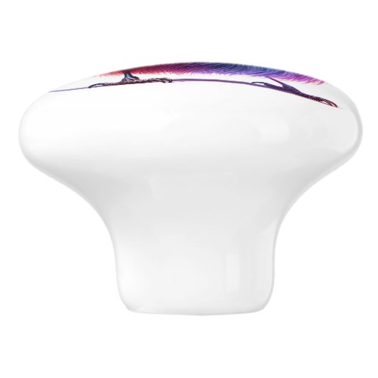 Schöne Vögel Keramikknauf (Seitenansicht)