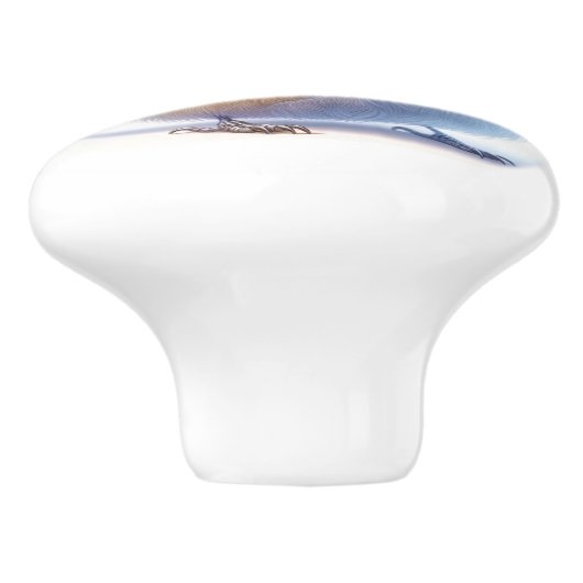 Schöne Vögel Keramikknauf (Seitenansicht)