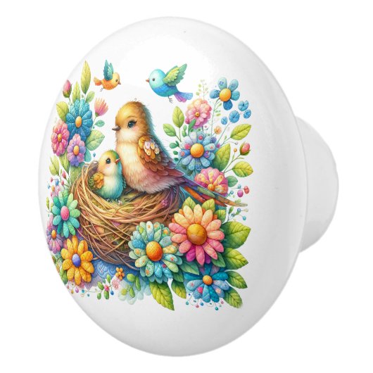 Schöne Vögel Keramikknauf (Rechts)