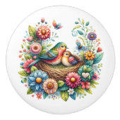 Schöne Vögel Keramikknauf (Vorderseite)