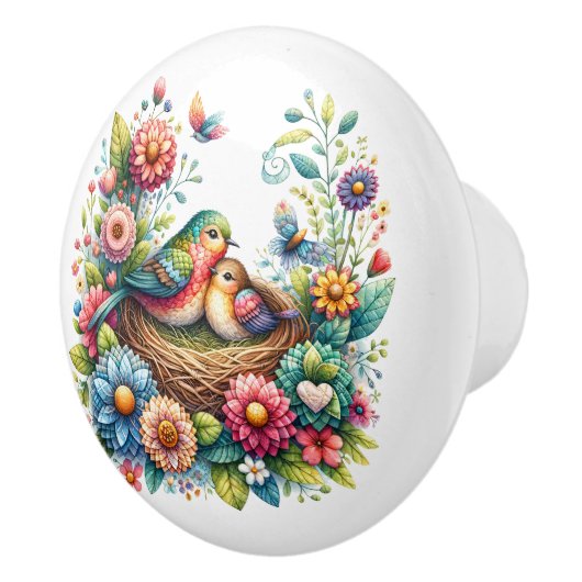 Schöne Vögel Keramikknauf (Rechts)