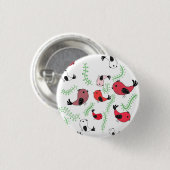 Schöne Vogel-Motiv-Design, gemustert Button (Vorne & Hinten)
