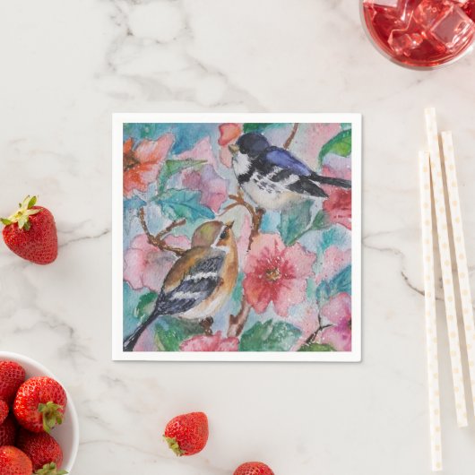 Schöne Vögel Napkins Frühling Serviette (Beispiel)