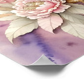 Schöne Vogel Print Pink Elfenbeinfeathers Rose Poster (Ecke)