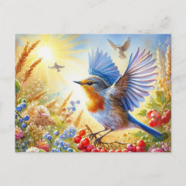 Schöne Vögel Sommerlandschaft 3 Postkarte