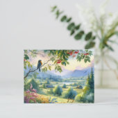 Schöne Vögel Sommerlandschaft 4 Postkarte (Stehend Vorderseite)