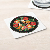 Schöne Vögel und Blume Sketch Untersetzer Set (angewinkelt)