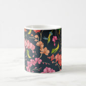 Schöne Vögel und Orchideen Kaffeetasse (Mittel)