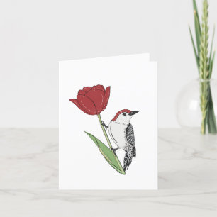 Schöne Vogel- und Tulpenleerkunst Dankeskarte