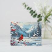 Schöne Vogel- und Winterlandschaft 17 Postkarte (Stehend Vorderseite)