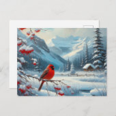 Schöne Vogel- und Winterlandschaft 17 Postkarte (Vorne/Hinten)