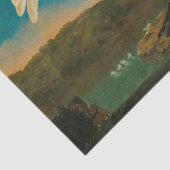 Schöne Vögel, Vintage Malerei mit weißem Schwan Seidenpapier (Detail)