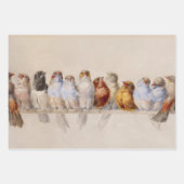 Schöne Vögel Wasserfarbe Perch Vögel Geschenkpapier Set (Vorderseite)