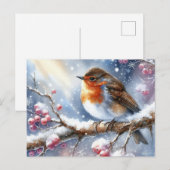 Schöne Vögel Winterlandschaft 13 Postkarte (Vorne/Hinten)