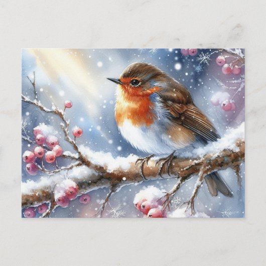 Schöne Vögel Winterlandschaft 13 Postkarte (Vorderseite)