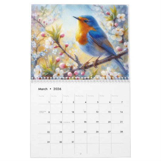 Schöne Vogelbilder Kalender (Mär 2026)