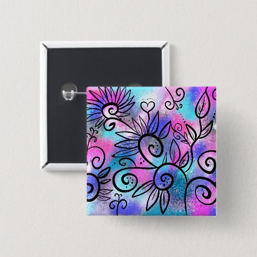 Schöne Vogelkunst Button (Vorne & Hinten)