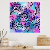 Schöne Vogelkunst Poster (Küche)