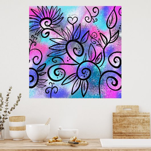 Schöne Vogelkunst Poster (Küche)