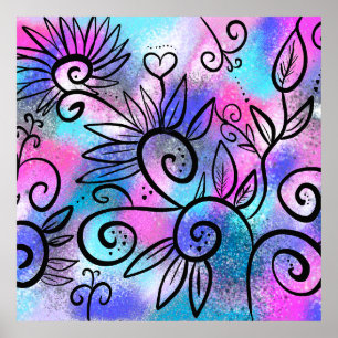 Schöne Vogelkunst Poster