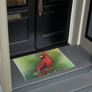 Schöne Vogelmalerei auf dem Nordroten Kardinal Fußmatte