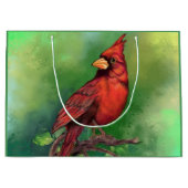 Schöne Vogelmalerei auf dem Nordroten Kardinal  Große Geschenktüte (Vorderseite)