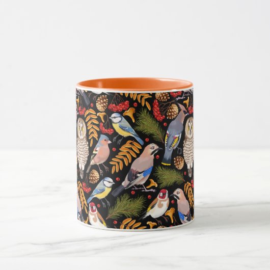 Schöne Vogelmuster-Tasse Tasse (Zentrum)