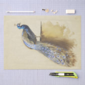 Schöne Vogelpfaue Vintage Wasserfarbe Seidenpapier (Handwerk)