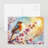 Schöne Vogelwelt Frühjahrslandschaft 17 Postkarte (Vorne/Hinten)