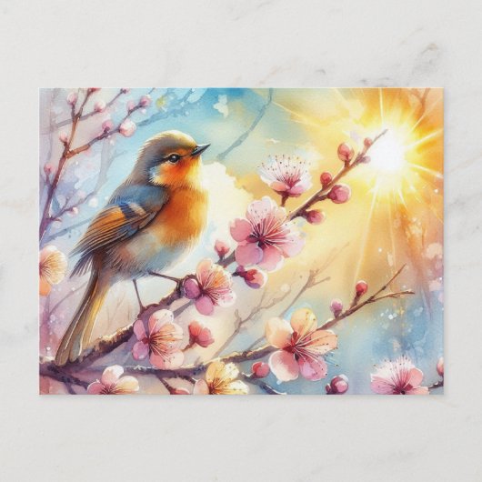 Schöne Vogelwelt Frühjahrslandschaft 17 Postkarte (Vorderseite)